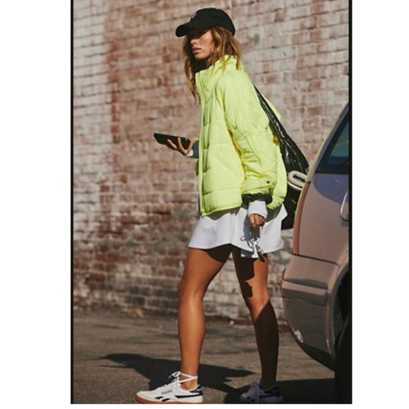 Free People Pippa Packable Puffer Jacket Blinding Lights Yellow - Picture 7 of 12